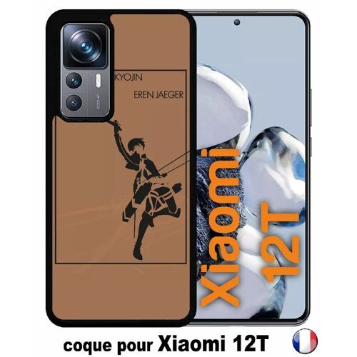 Coque pour xiaomi 12t - shingeki no kyojin eren jazeger - silicone - noir