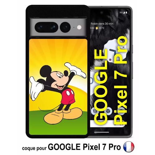 Coque pour google pixel 7 pro - disney mickey - silicone - noir