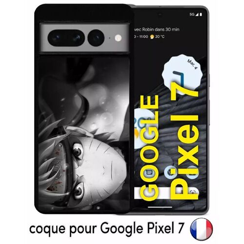 Coque pour google pixel 7 - naruto black and white - silicone - noir
