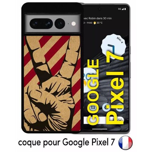 Coque pour google pixel 7 - pop art victory - silicone - noir