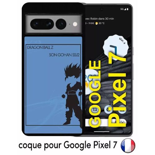 Coque Pour Google Pixel 7 - Dragon Ball Z Son Gohan Ssj2 - Silicone - Noir