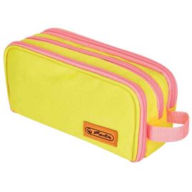 Herlitz Trousse À Deux Compartiments Université, Jaune/Rose