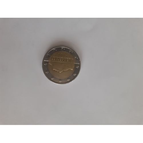 Pièce De 2 Euros Rare Luxembourg Fautée 2014.1 Tranche 1/2 Lisse.