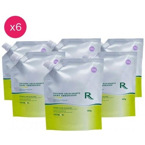 Pack De 6 Poudres Décolorante 7 Tons Sans Ammoniaque Generik 500g 
