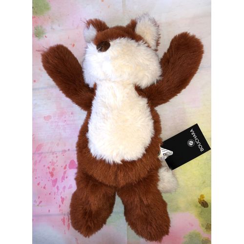Doudou Renard Bouchara 30cm Fourrure Roux Blanc Marron Creme Peluche Jouet Naissance Enfant Plush Fox