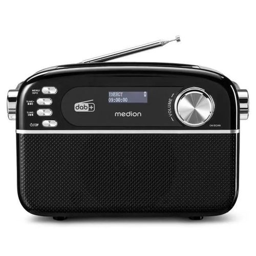 Radio Rétro - MEDION - DAB/FM - Mono 2,5W RMS - Noir
