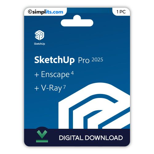 Sketchup Pro 2025 + V-Ray 7 + Enscape 4 (Windows) - Activation Perpétuelle - À Télécharger - 1 Pc - Non Compatible Mac