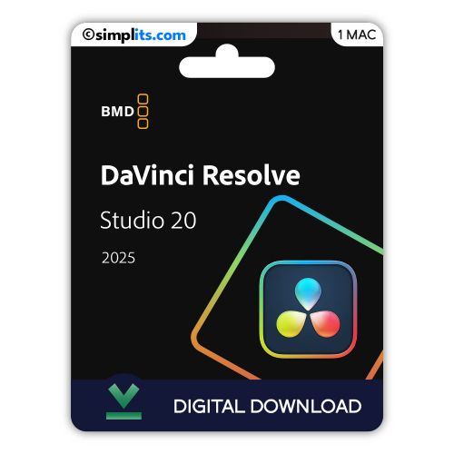 Davinci Resolve Studio 20 (Mac) - Activation Perpétuelle - À Télécharger - 1 Mac - Non Compatible Windows