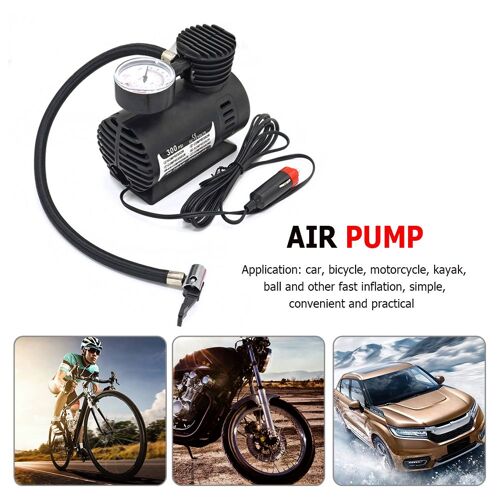 Mini Compresseur D'air Portable Pour Voiture, Gonfleur Électrique, Pompe Avec Jauge Q9qd, Vélo Automatique, Moto, Kayak, 300psi, 12v