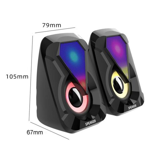 Haut-parleur stéréo entouré, 2 pièces/ensemble, Mini caisson de basses filaire, USB, pour ordinateur de bureau et portable
