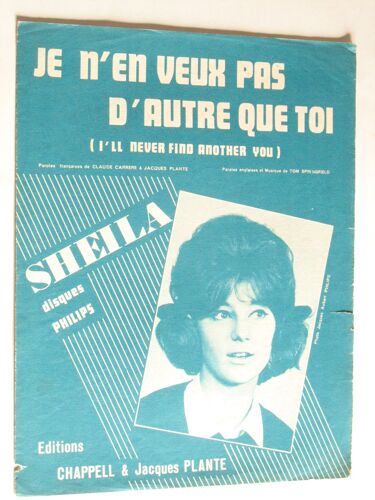 Je N'en Veux Pas D'autre Que Toi Interprète Sheila (I'll Never Find Another You) Rare