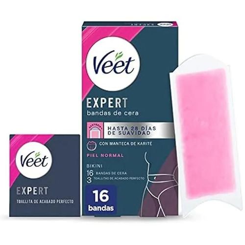 Bandes De Cire Dépilatoires - Veet - Expert Bikini - 16 Unités - Peau Normale - Résultats Durables 
