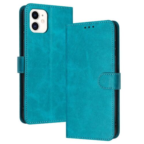 Flip Étui Pour Iphone 11 Cuir Pu Avec Fente Pour Carte Avec Boucle Couleur Pure Bicelle - Vert