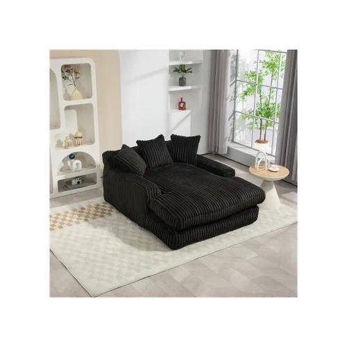 Cloud Couch Canapé-Lit Moderne En Velours Côtelé Avec 3 Coussins Souples, Canapé-Lit Confortable Pour Une Personne (Noir)
