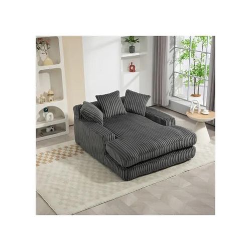 Cloud Couch Canapé-Lit Moderne En Velours Côtelé Avec 3 Coussins Doux, Canapé-Lit Confortable Pour Une Personne (Gris Foncé)