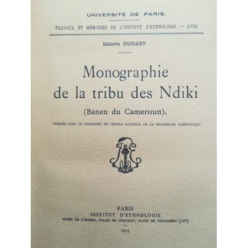 Monographie De La Tribu Des Ndiki