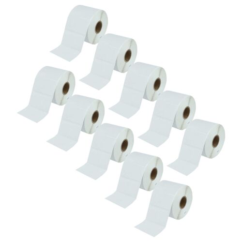vhbw 10x Rouleau d'étiquettes à transfert thermique 31,7mm x 57,15mm (1000 étiquettes) compatible avec Zebra 105SL, 105SE, 220Xi4 étiqueteuse