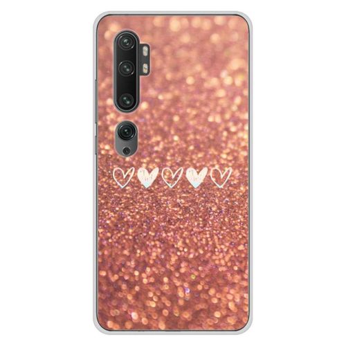 Coque En Silicone - Compatible Xiaomi Mi Note 10, Xiaomi Mi Note 10 Pro - Design Paillettes Coeur