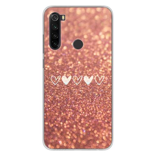 Coque En Silicone - Compatible Xiaomi Redmi Note 8 - Design Paillettes Coeur