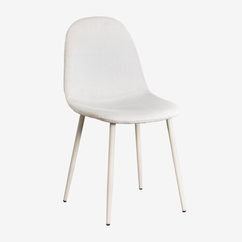 Chaise de salle à manger rembourrée Glamm Beige Crème