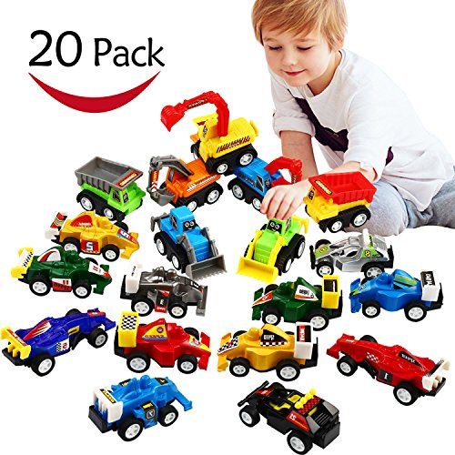 Pull Back Car, 20 Pcs Assorted Mini Truck Toy And Race Car Toy Kit Set, Funcorn Toys Play Construction Vehicle Playset Educational Preschool For Kids Children Party Favors Birthday Game Supplies