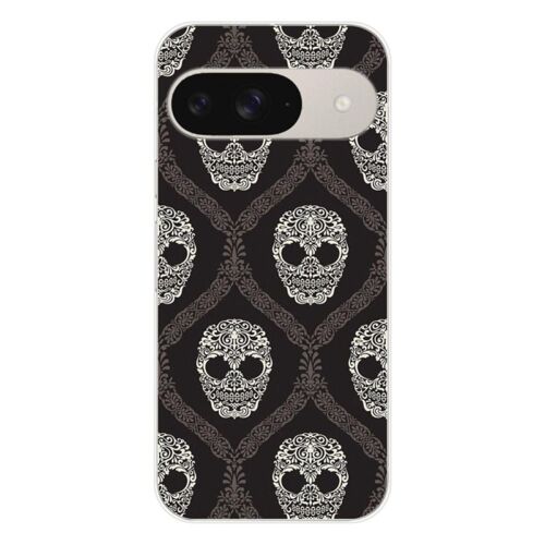 Coque En Silicone - Compatible Google Pixel 9 - Design Floral Skull