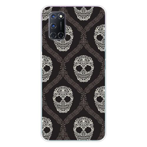 Coque En Silicone - Compatible Oppo A52, Oppo A72 - Design Floral Skull
