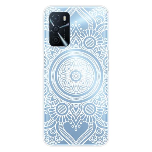 Coque En Silicone - Compatible Oppo A16 - Design Mandala Blanc