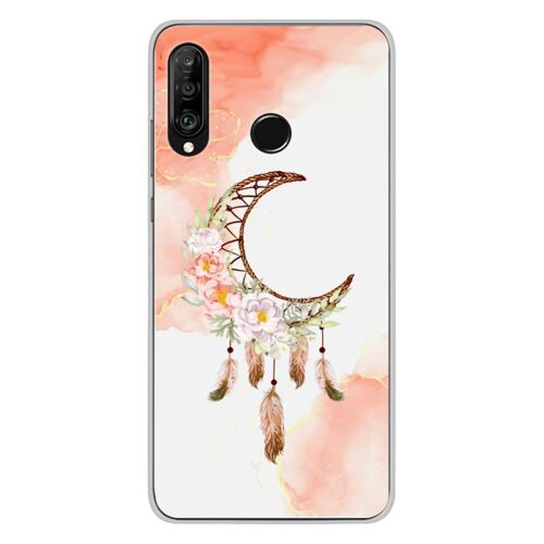 Coque En Silicone - Compatible Huawei P30 Lite - Design Dreamcatcher Lune