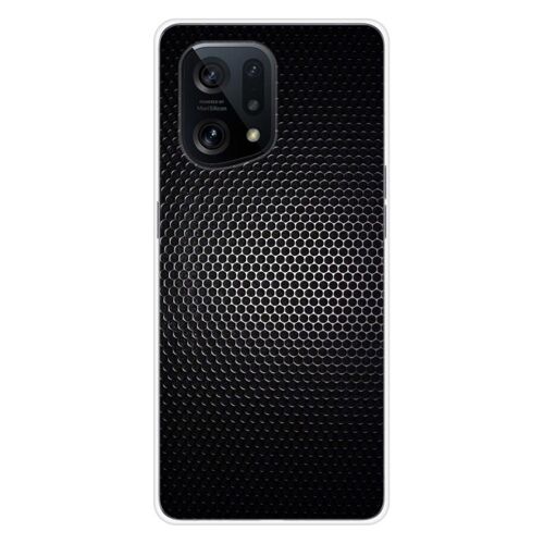 Coque En Silicone - Compatible Oppo Find X5 - Design Dark Metal