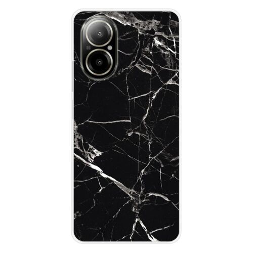 Coque En Silicone - Compatible Realme C67 4g - Design Marbre Noir