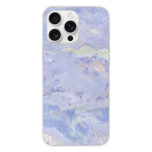 Coque En Silicone - Compatible Apple Iphone 16 Pro Max - Design Marbre Bleu