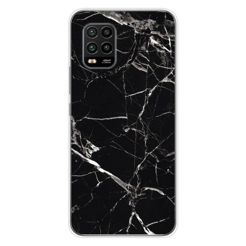 Coque En Silicone - Compatible Xiaomi Mi 10 Lite - Design Marbre Noir