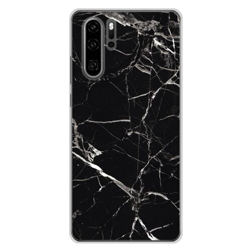 Coque En Silicone - Compatible Huawei P30 Pro - Design Marbre Noir