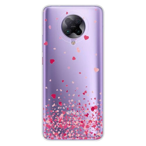 Coque En Silicone - Compatible Xiaomi Poco F2 Pro - Design Confettis De Coeurs Rose