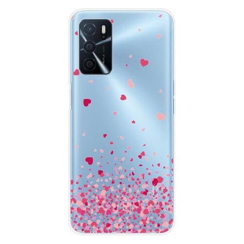 Coque En Silicone - Compatible Oppo A16 - Design Confettis De Coeurs Rose