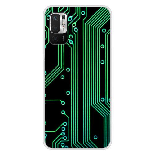 Coque En Silicone - Compatible Xiaomi Redmi Note 10, Xiaomi Redmi Note 10s - Design Texture Circuit Geek