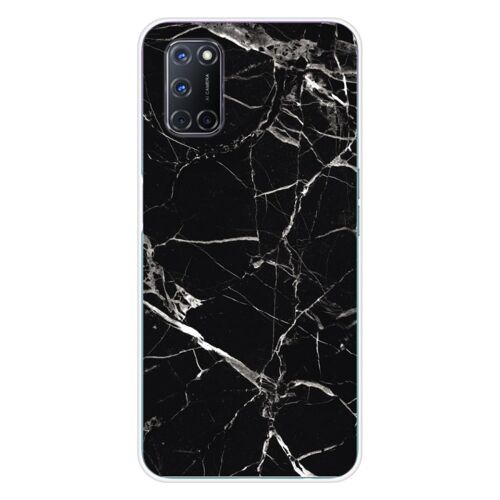 Coque En Silicone - Compatible Oppo A52, Oppo A72 - Design Marbre Noir