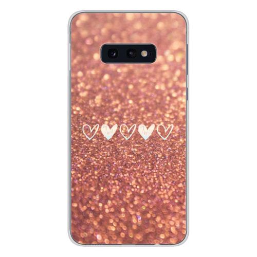 Coque En Silicone - Compatible Samsung Galaxy S10e - Design Paillettes Coeur