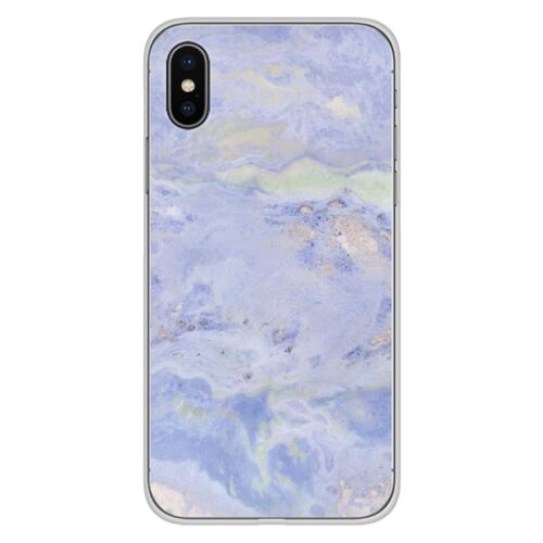 Coque En Silicone - Compatible Apple Iphone Xs Max - Design Marbre Bleu