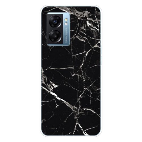 Coque En Silicone - Compatible Oppo A77 5g, Oppo A57 4g, Oppo A57 5g - Design Marbre Noir