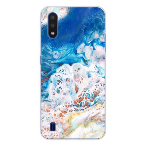 Coque En Silicone - Compatible Samsung Galaxy A01 - Design Marbre Ocean