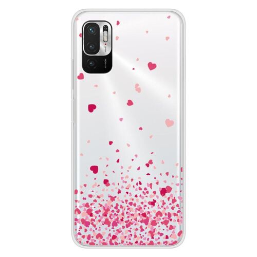 Coque En Silicone - Compatible Xiaomi Redmi Note 10, Xiaomi Redmi Note 10s - Design Confettis De Coeurs Rose