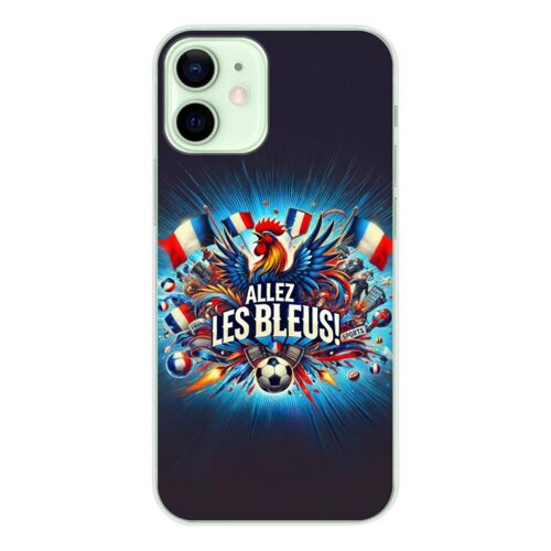 Coque En Silicone - Compatible Apple Iphone 12 Mini - Design Allez Les Bleus