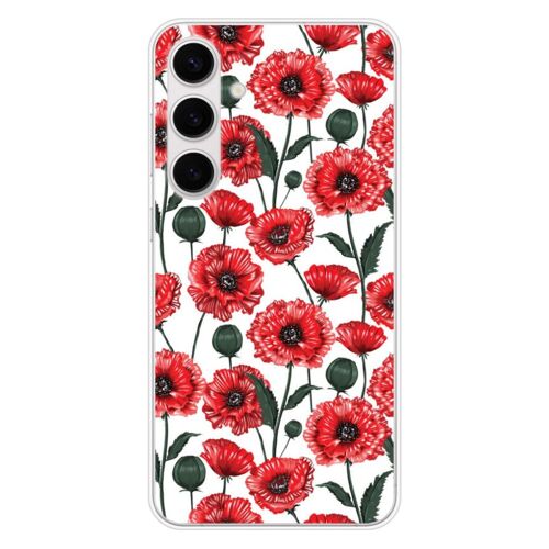 Coque En Silicone - Compatible Samsung Galaxy S24 Plus, Samsung Galaxy S25 Plus - Design Fleurs De Pavot
