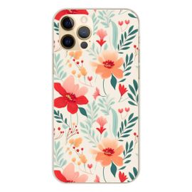 Coque En Silicone - Compatible Apple Iphone 12 Pro - Design Flower Wall