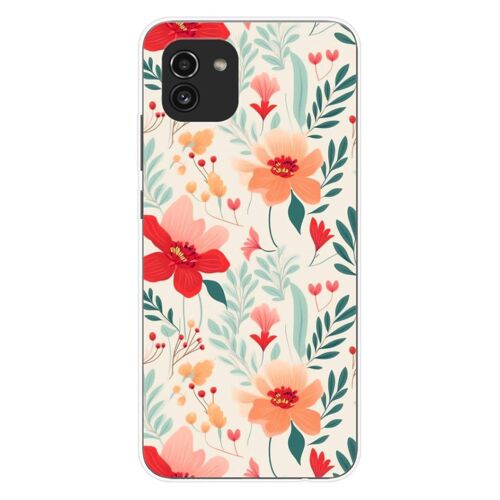 Coque En Silicone - Compatible Samsung Galaxy A03 - Design Flower Wall