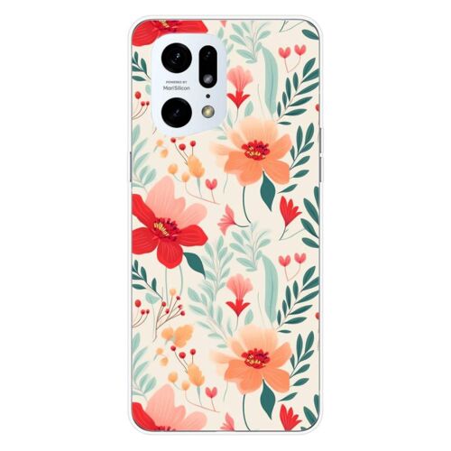 Coque En Silicone - Compatible Oppo Find X5 Pro - Design Flower Wall