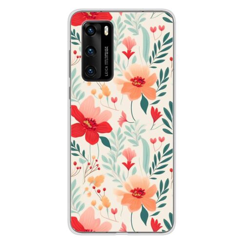 Coque En Silicone - Compatible Huawei P40 - Design Flower Wall