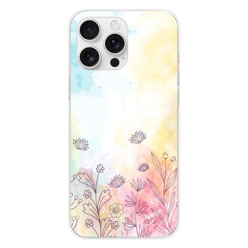 Coque En Silicone - Compatible Apple Iphone 16 Pro Max - Design Watercolor Flowers
